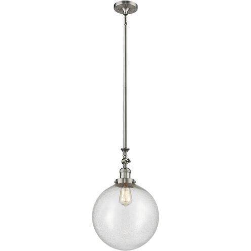 Franklin Restoration Beacon 1 Light 12 inch Brushed Satin Nickel Mini Pendant Ceiling Light in Incandescent, Seedy, Franklin Restoration