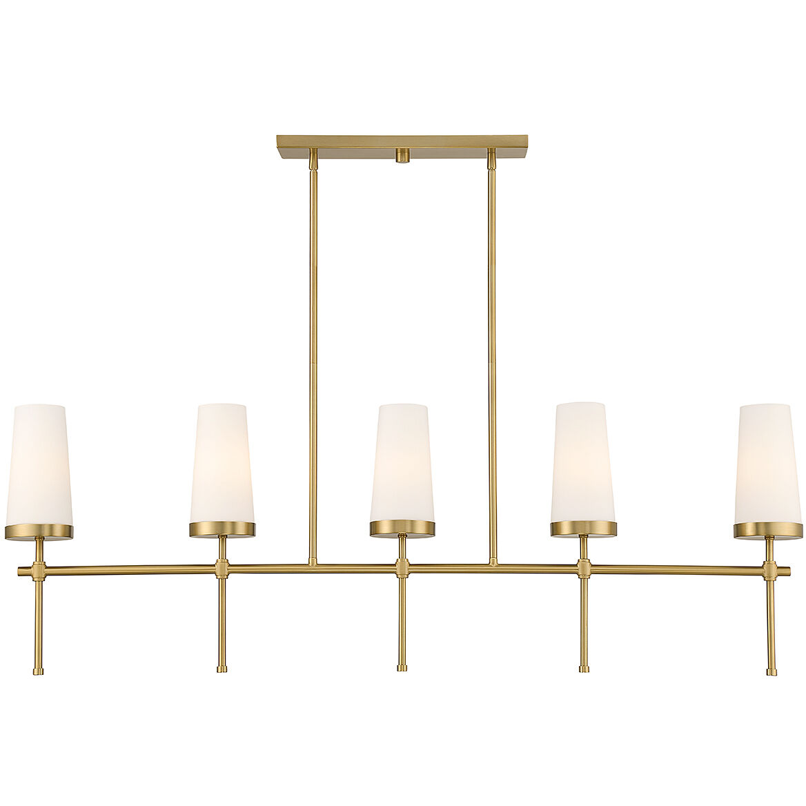 Haynes 5 Light 48 inch Warm Brass Linear Chandelier Ceiling Light, Essentials