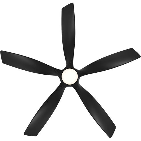 Zephyr 62 inch Matte Black Downrod Ceiling Fan
