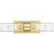 Ballston Urban 2 Light 18 inch Satin Gold Bath Vanity Light Wall Light in Seedy Glass