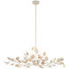 Lunaria 6 Light 51 inch Contemporary Silver Leaf Chandelier Ceiling Light