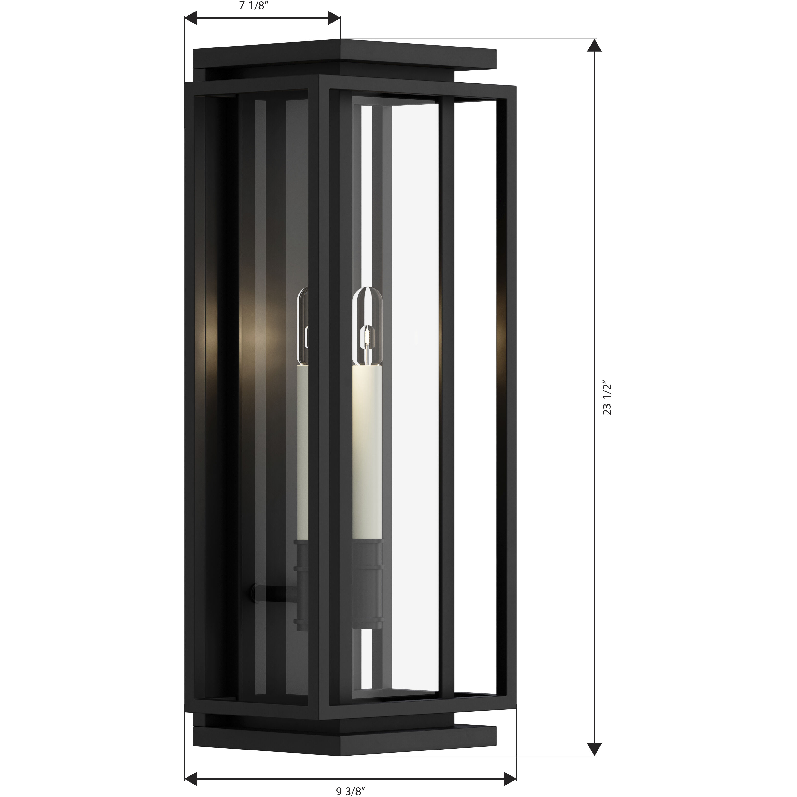 Stratford 2 Light 23.5 inch Dark Matte Black Outdoor Wall Sconce