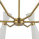 Alora Mood Blake 6 Light 32 inch White Chandelier Ceiling Light in White and Aged Gold