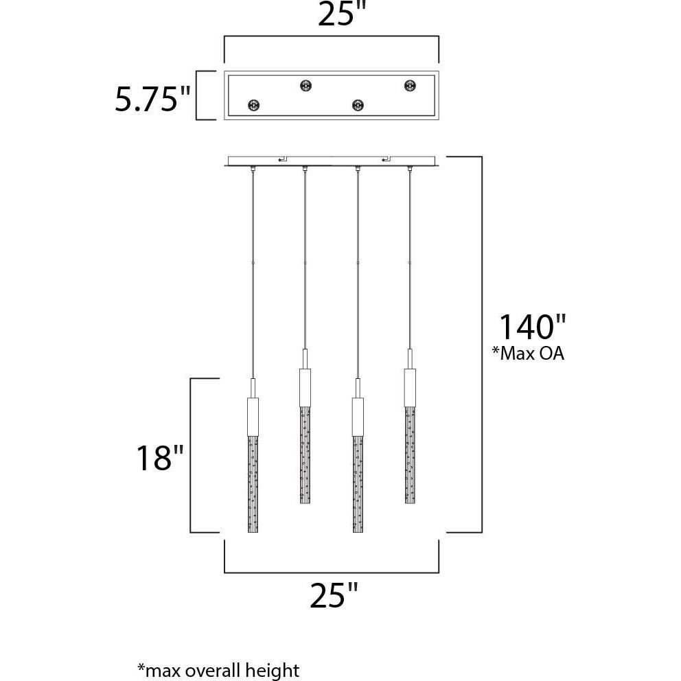 Scepter LED 25 inch Anodized Bronze Linear Pendant Ceiling Light