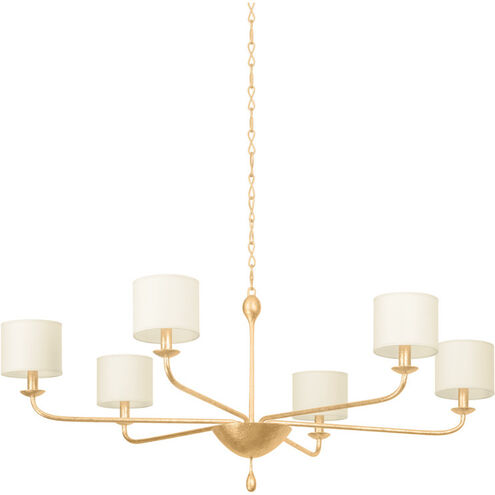 Osmond 6 Light 37 inch Vintage Gold Leaf Chandelier Ceiling Light