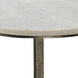 Left Bank 22 X 15 inch White Marble with Gun Metal Iron Base Marble Table