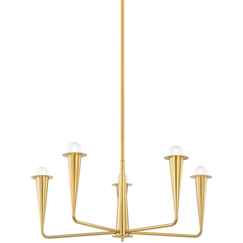 Danna 5 Light 29.75 inch Aged Brass Chandelier Ceiling Light
