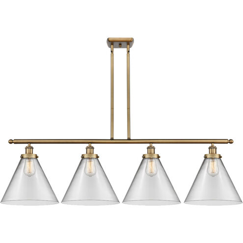 Ballston X-Large Cone LED 48 inch Brushed Brass Island Light Ceiling Light in Clear Glass