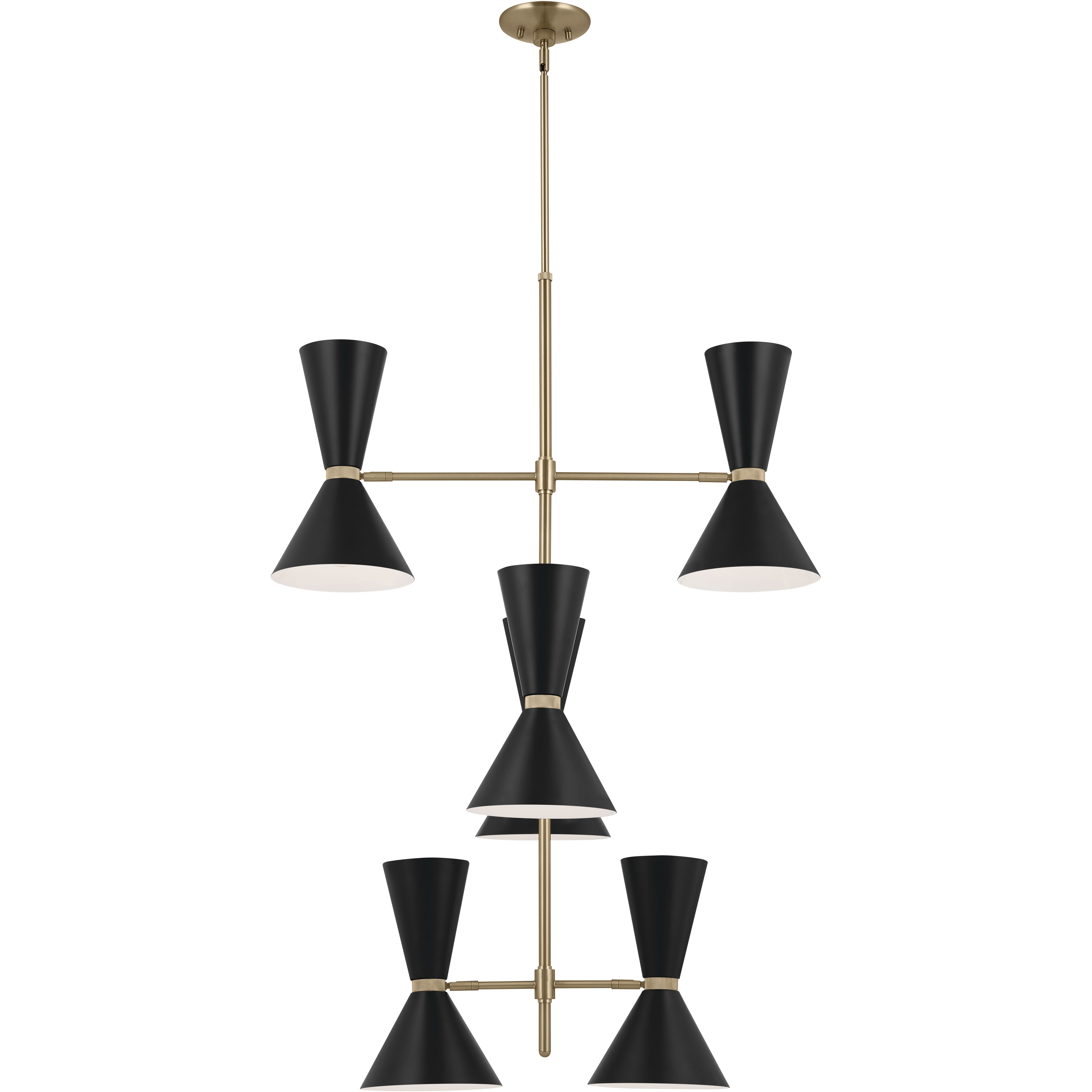 Phix LED 22.5 inch Champagne Bronze with Black Foyer Chandelier Ceiling Light