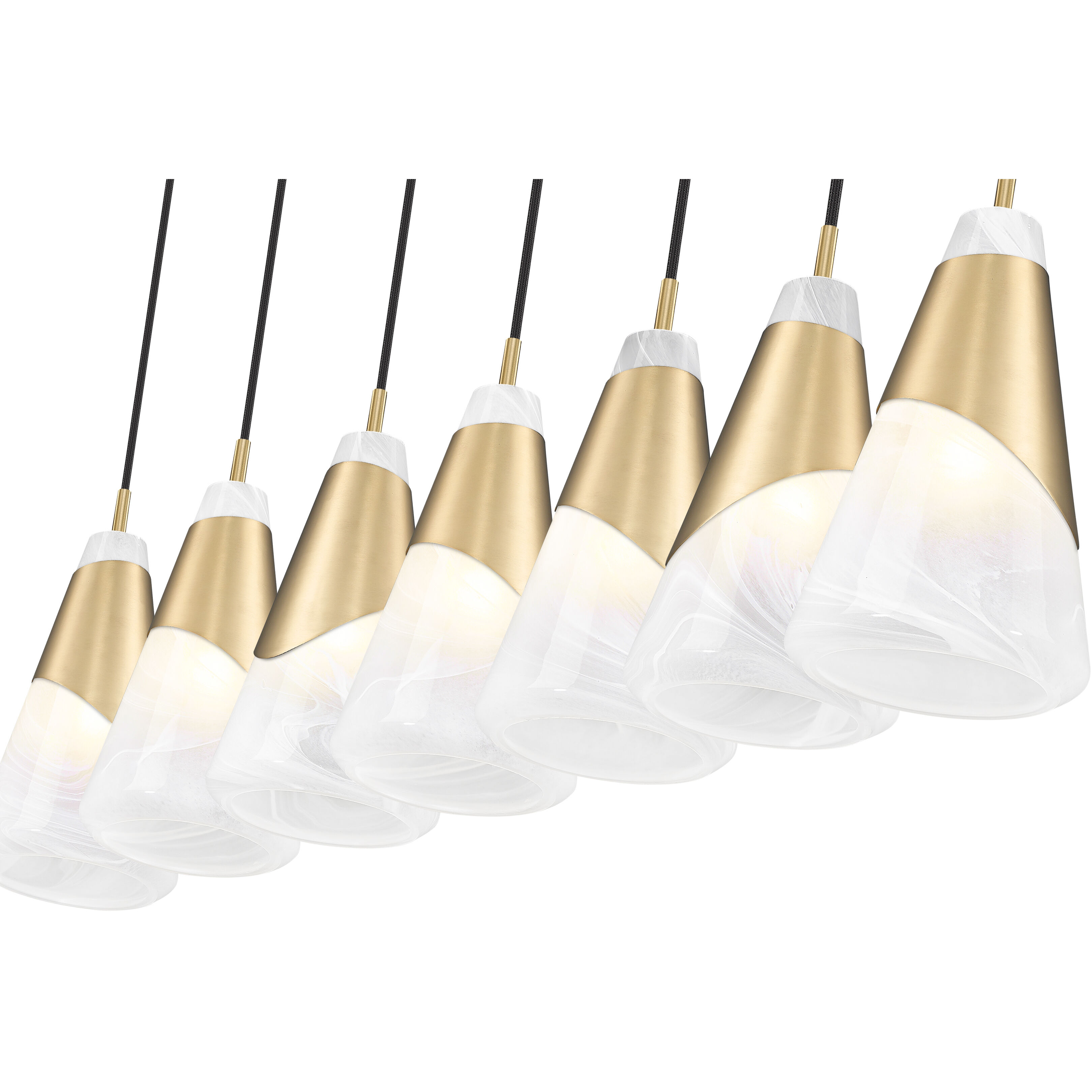 Aimie Linear Chandelier Ceiling Light in Modern Gold