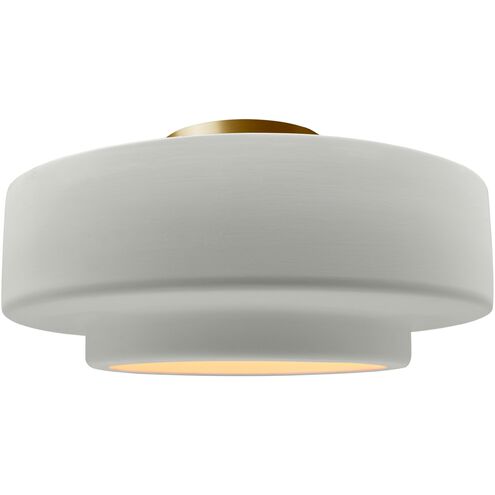 Radiance LED 14.5 inch Matte White and Brushed Brass Semi Flush Ceiling Light