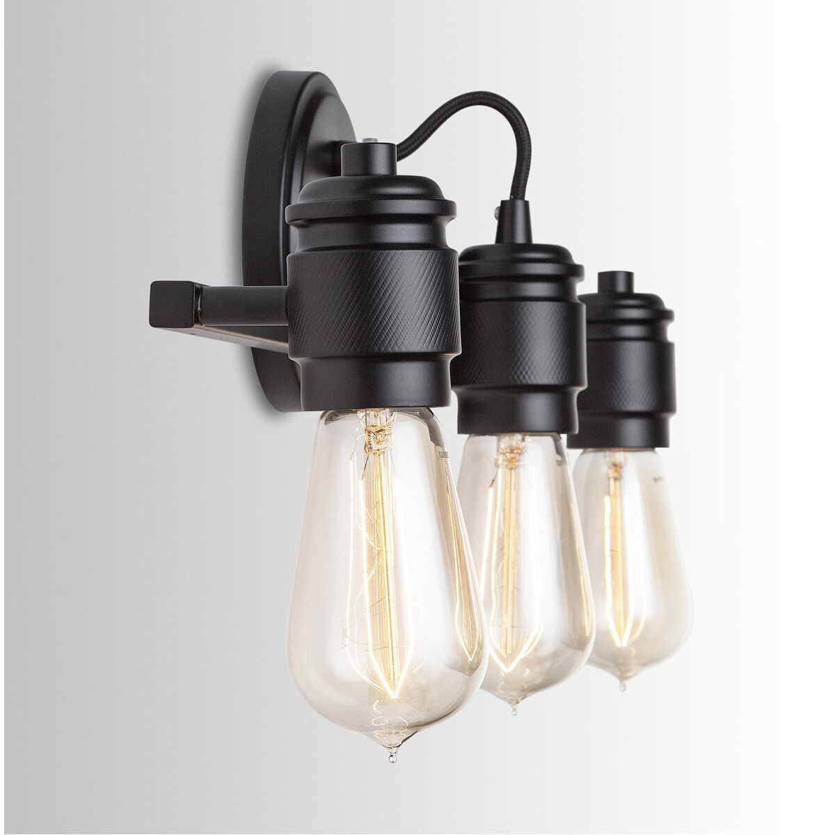 Menlo 3 Light 21.25 inch Matte Black Vanity Light Wall Light