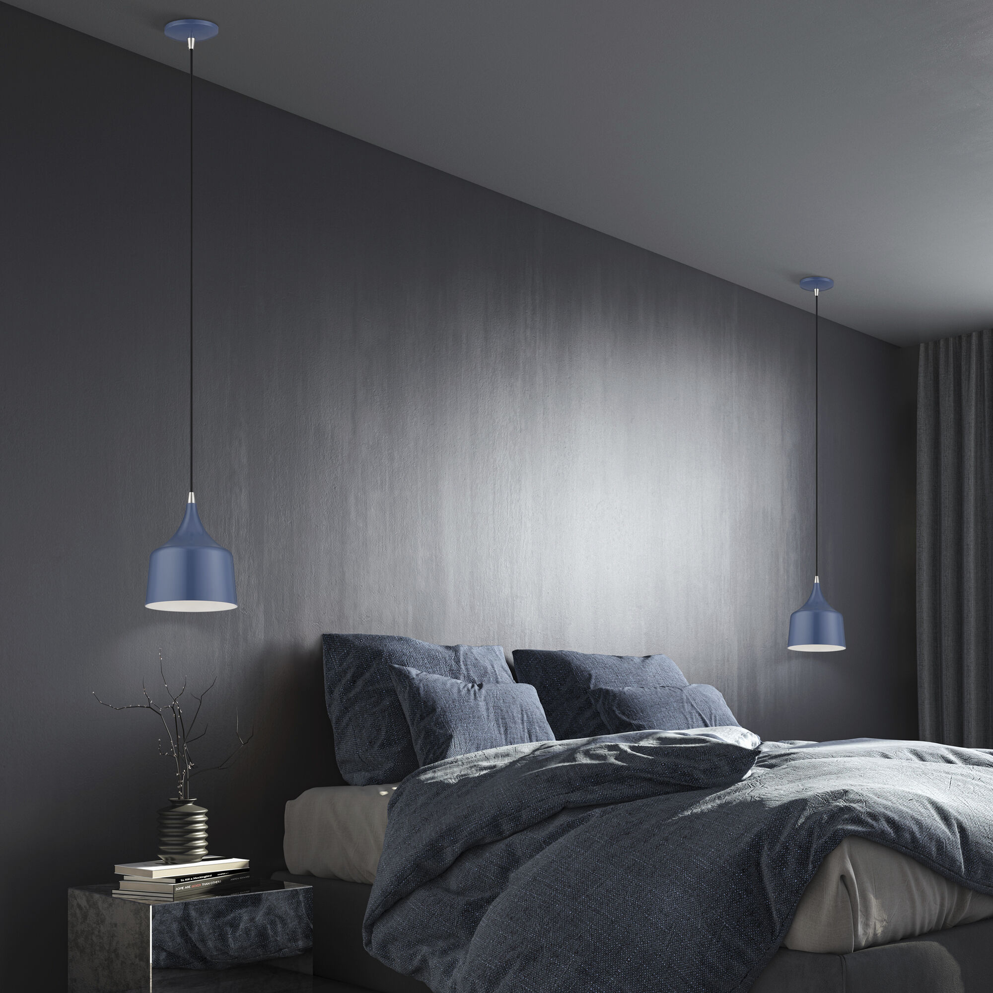 Bolita 8 inch Ocean Blue with Brushed Nickel Accents Pendant Ceiling Light