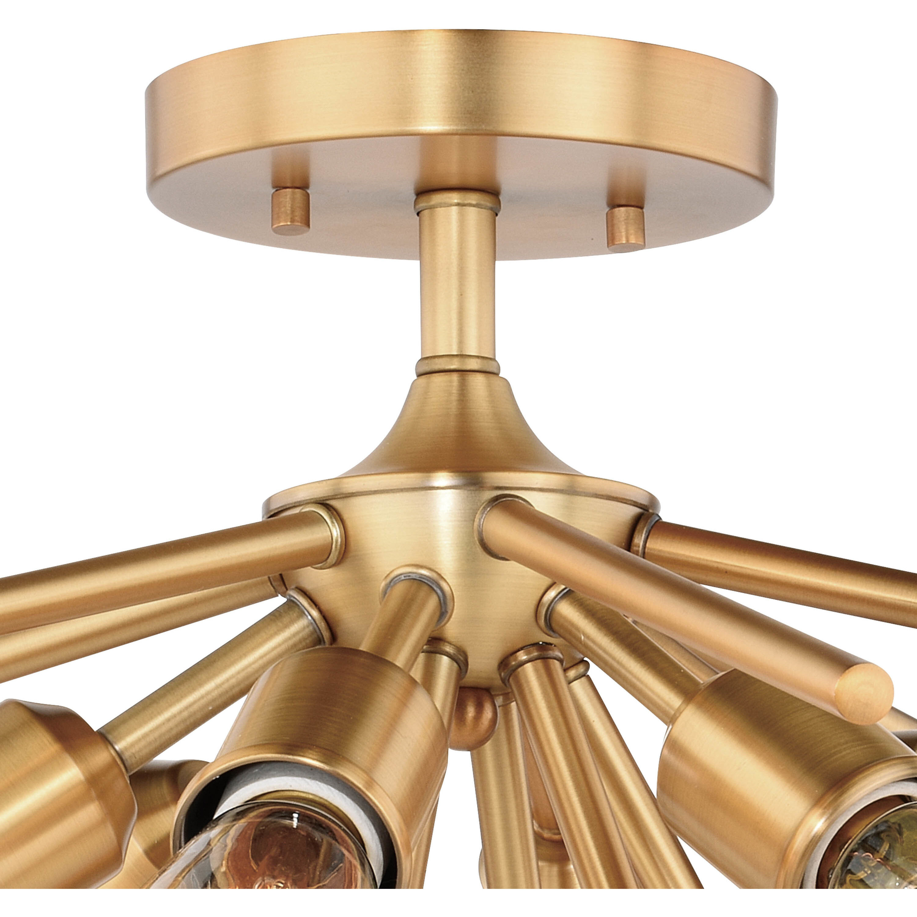 Estelle LED 24 inch Natural Brass Semi-Flush Mount Ceiling Light