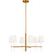 kate spade new york Monroe 6 Light 32 inch Burnished Brass Chandelier Ceiling Light in Burnished Brass / Gloss White