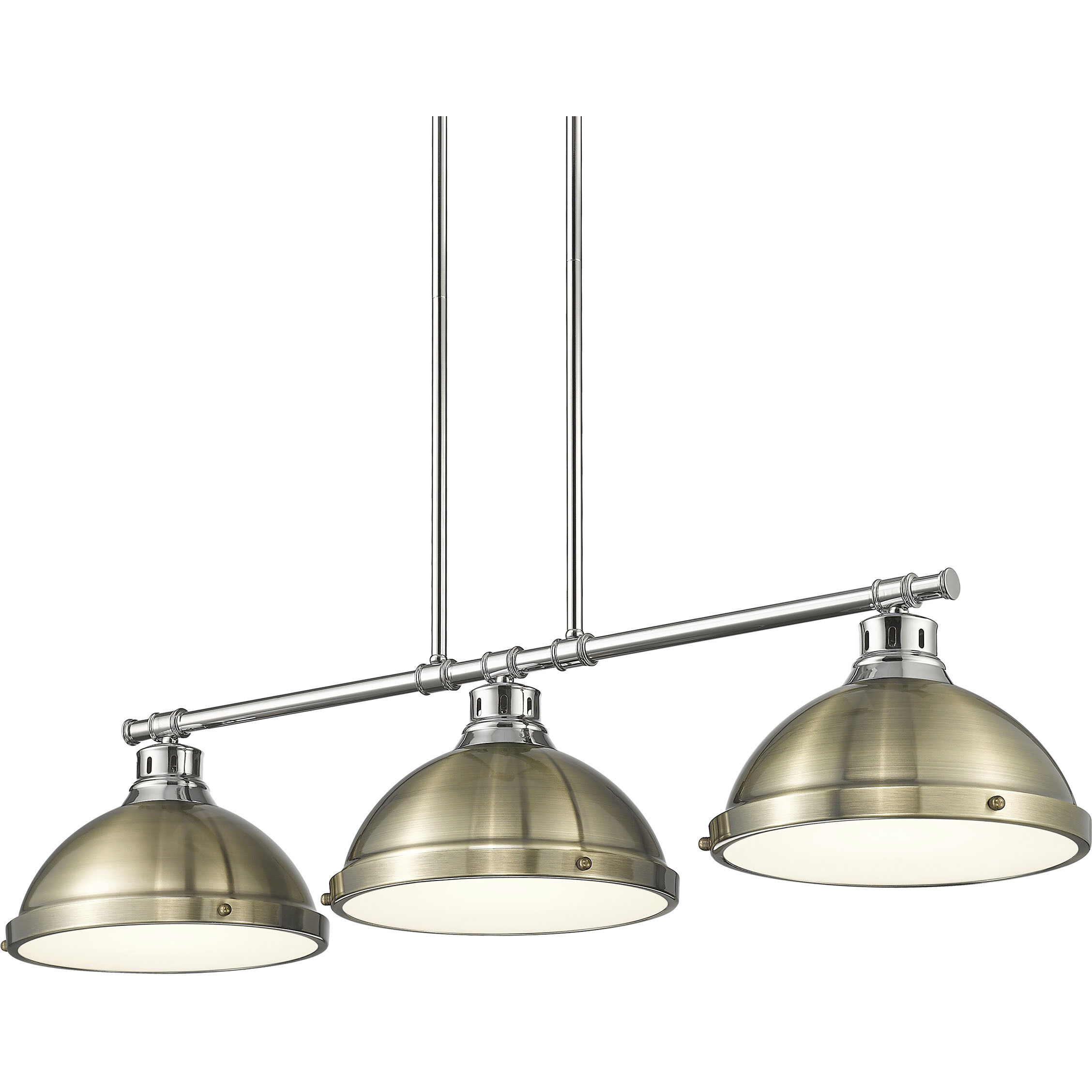 Yep Duncan Island Light Ceiling Light in Chrome, Aged Brass