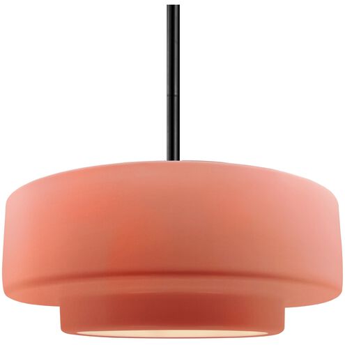 Radiance LED 14.5 inch Gloss Blush and Matte Black Pendant Ceiling Light