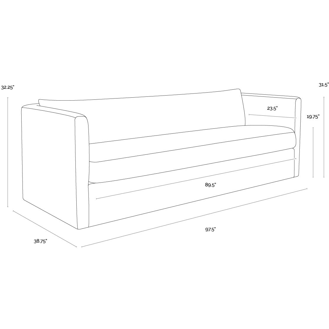 Leander Danny Dusty Brown Sofa