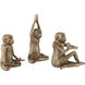 Zen Monkey 11.63 X 8.5 inch Sculptures, Set of 3