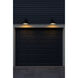 Wallace Outdoor Barn Light in Museum Black with Denim Blue, Gooseneck