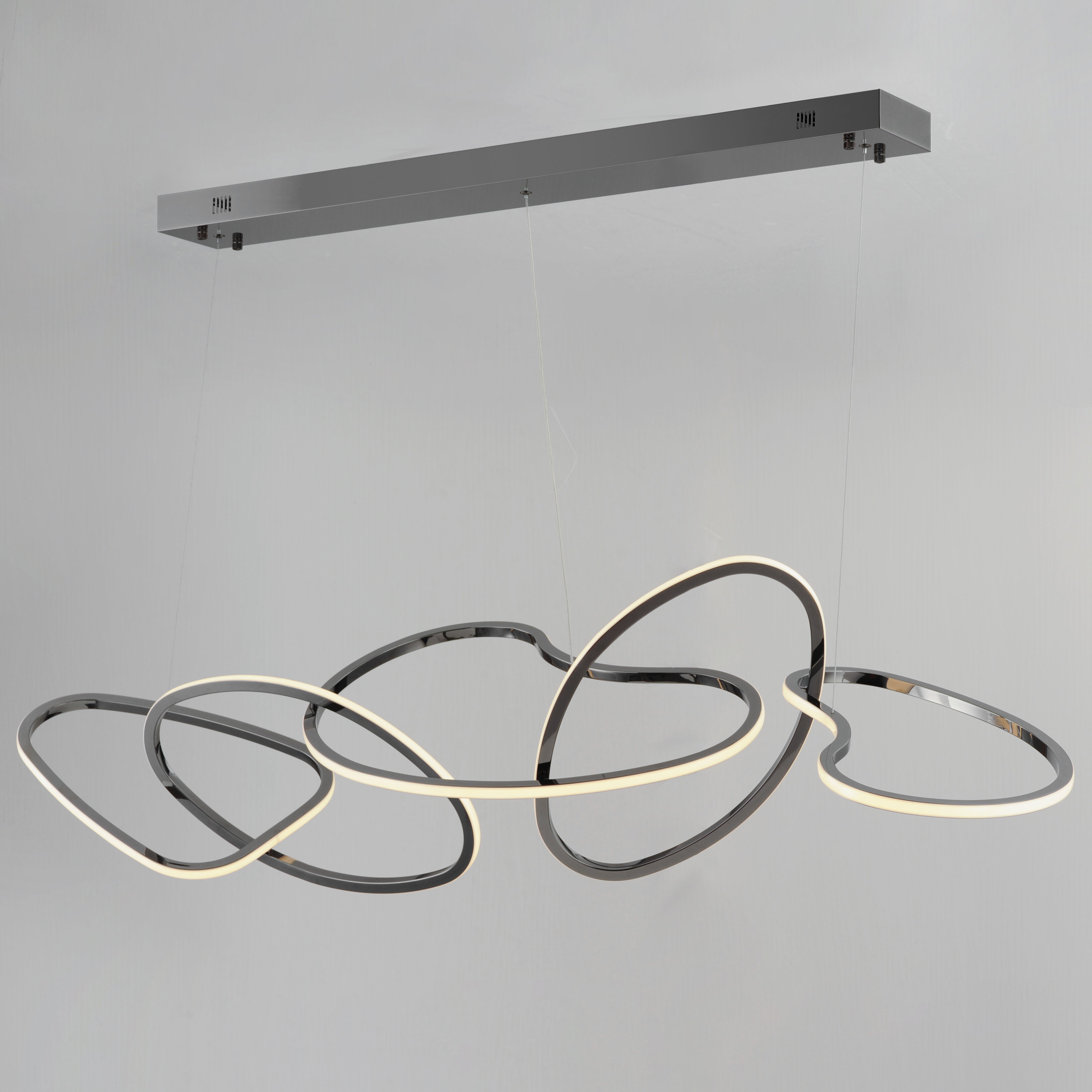 Unity LED 55 inch Black Chrome Linear Pendant Ceiling Light