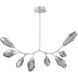 Aalto LED 47 inch Classic Silver Linear Pendant Ceiling Light in Optic Rib Smoke, 2700K LED, Modern Branch