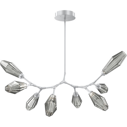 Aalto LED 47 inch Classic Silver Linear Pendant Ceiling Light in Optic Rib Smoke, 2700K LED, Modern Branch