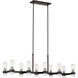C&M by Chapman & Myers Geneva 10 Light 50 inch Aged Iron Linear Chandelier Ceiling Light