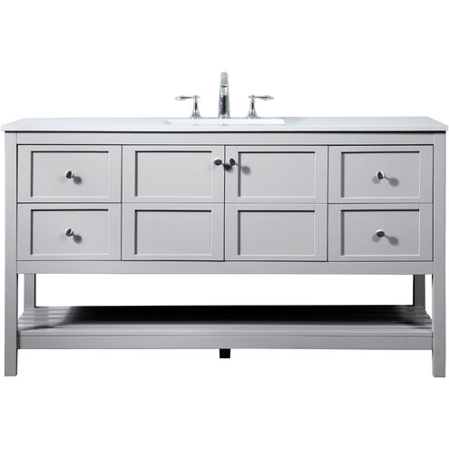 Theo 60 X 22 X 34 inch Gray Vanity Sink Set