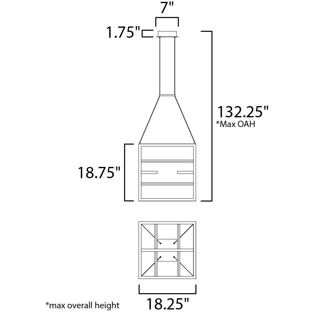 Chamber LED 18.25 inch Black and Gold Single Pendant Ceiling Light