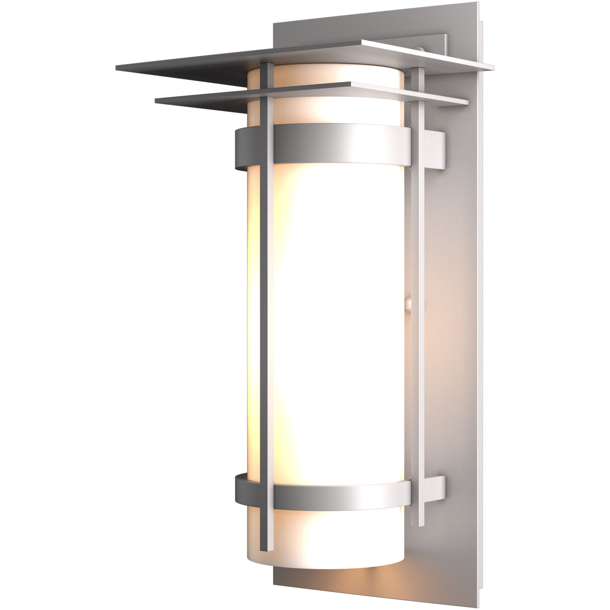 Banded 1 Light 16.2 inch Coastal Burnished Steel Outdoor Sconce, with Top Plate