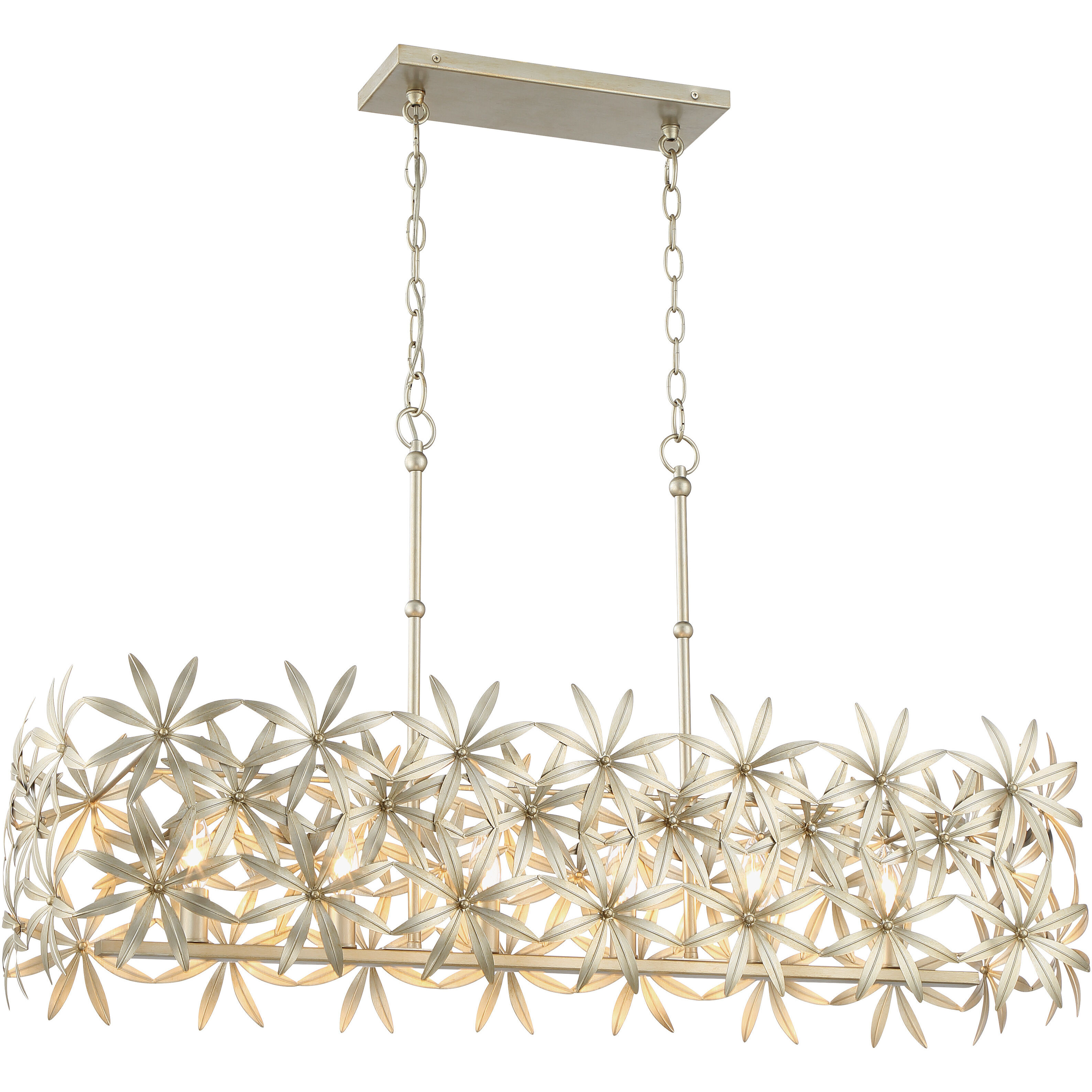 Flower Child 6 Light 38.5 inch Ambry Gold Island Light Ceiling Light
