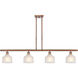 Ballston Dayton LED 48 inch Antique Copper Island Light Ceiling Light in White Glass, Ballston