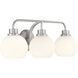 Contemporary 3 Light 24 inch Brushed Nickel Bathroom Vanity Light Wall Light