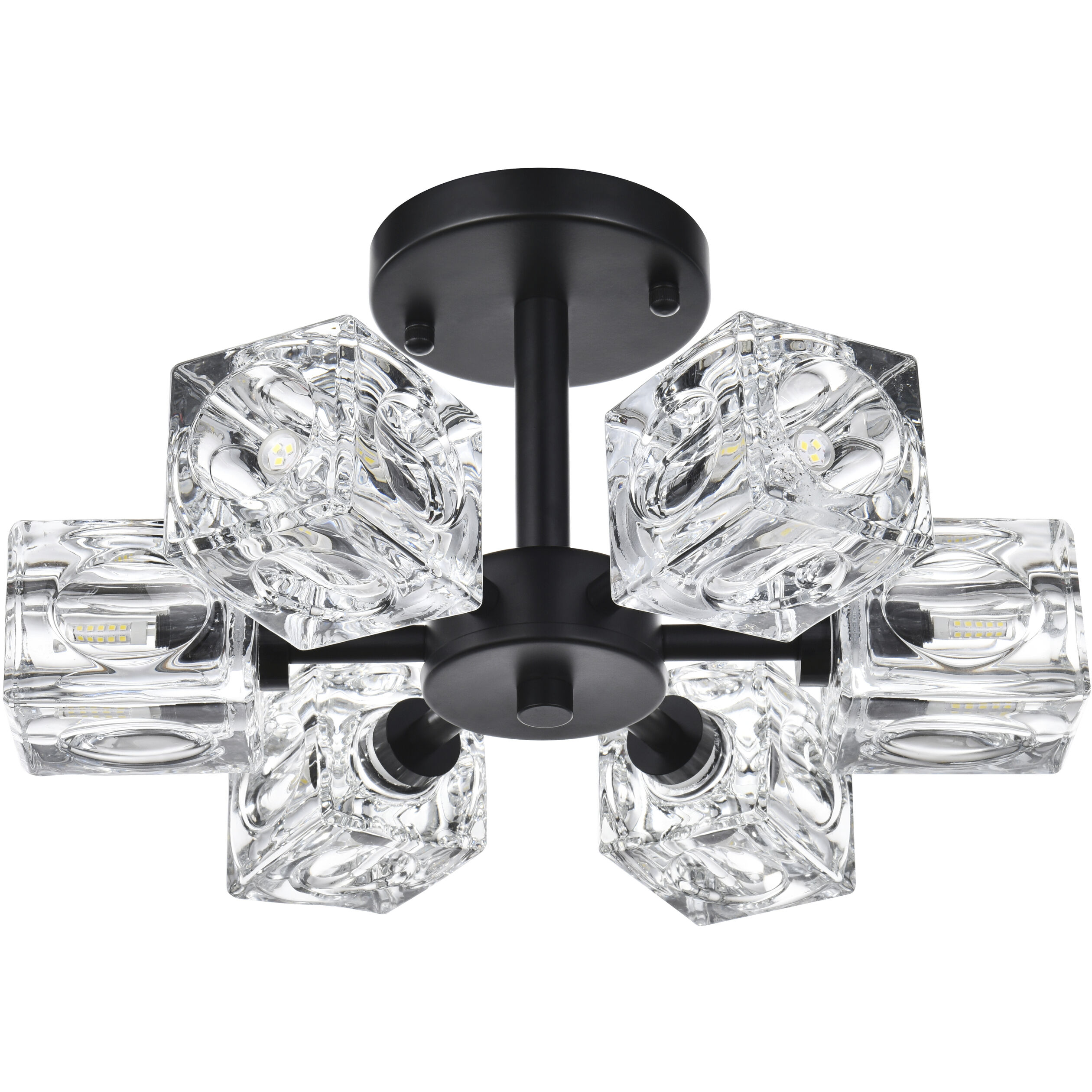 Lyra 6 Light 14 inch Black Flush Mount Ceiling Light