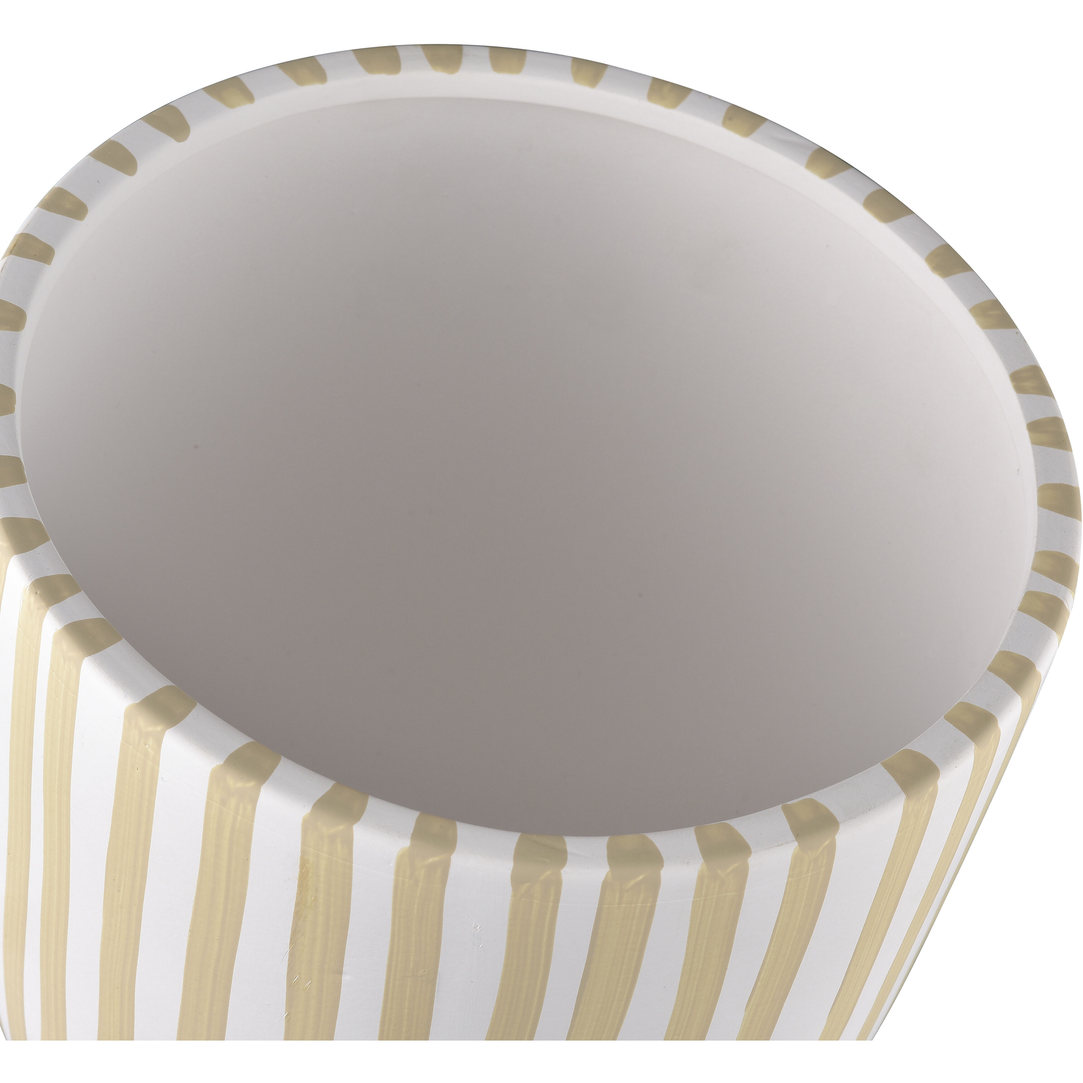 Booth 10.25 X 8 inch Vase in White with Beige