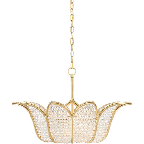 Bebe 3 Light 27 inch Contemporary Gold Leaf/Clear Chandelier Ceiling Light