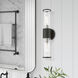 Banca 2 Light 4 inch Black with Brushed Nickel Accent ADA Vanity Sconce Wall Light