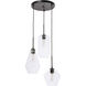 Gene 3 Light 17 inch Black Pendant Ceiling Light