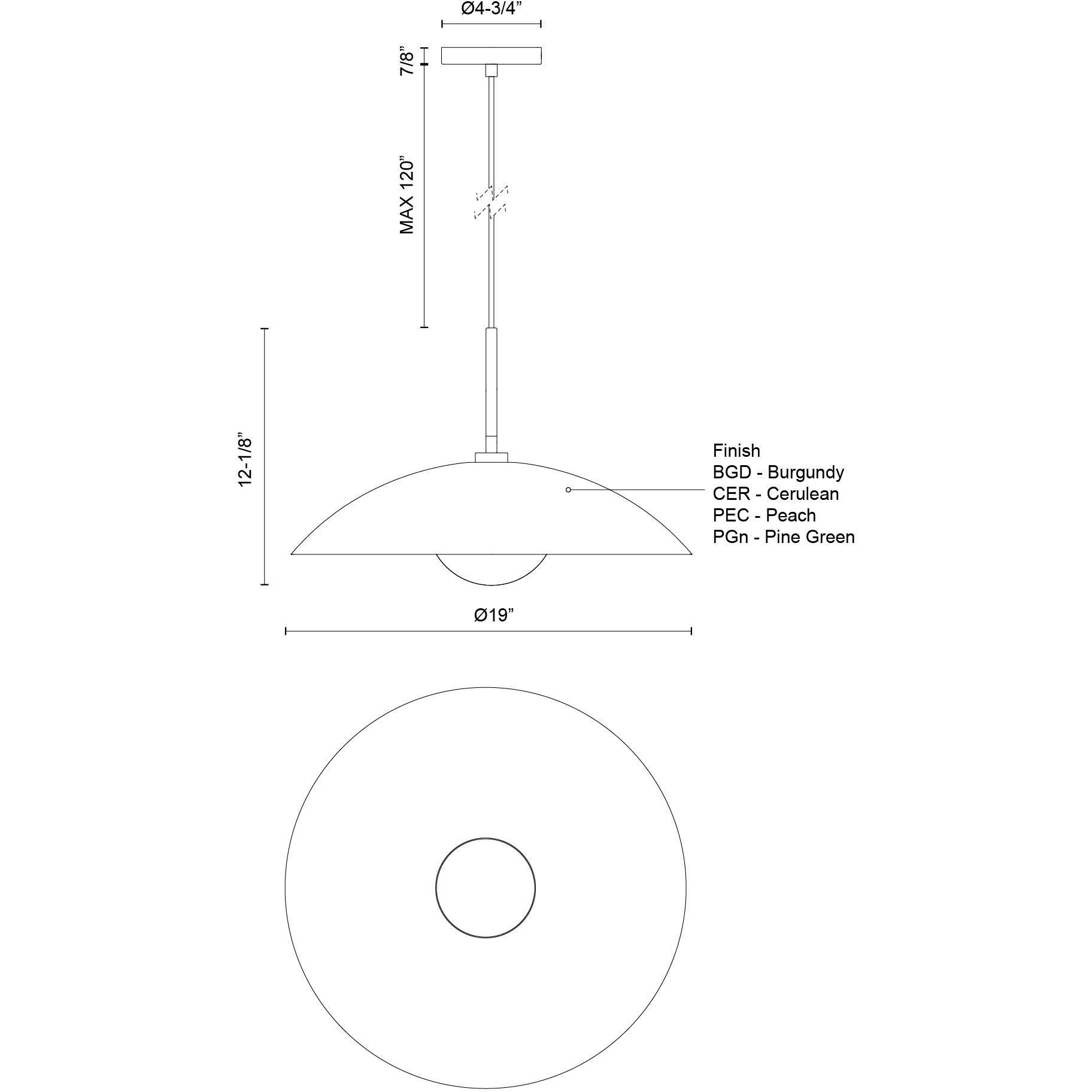 Regent 1 Light 19 inch Pine Green Pendant Ceiling Light