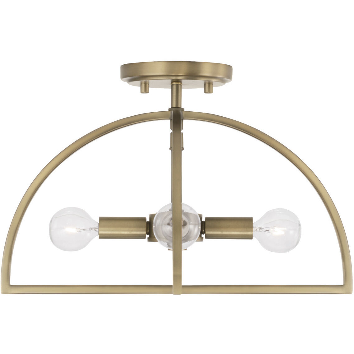 Lawson 4 Light 15 inch Aged Brass Semi-Flush Mount Ceiling Light, Convertible Dual Mount