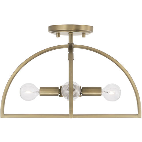Lawson 4 Light 15 inch Aged Brass Semi-Flush Mount Ceiling Light, Convertible Dual Mount