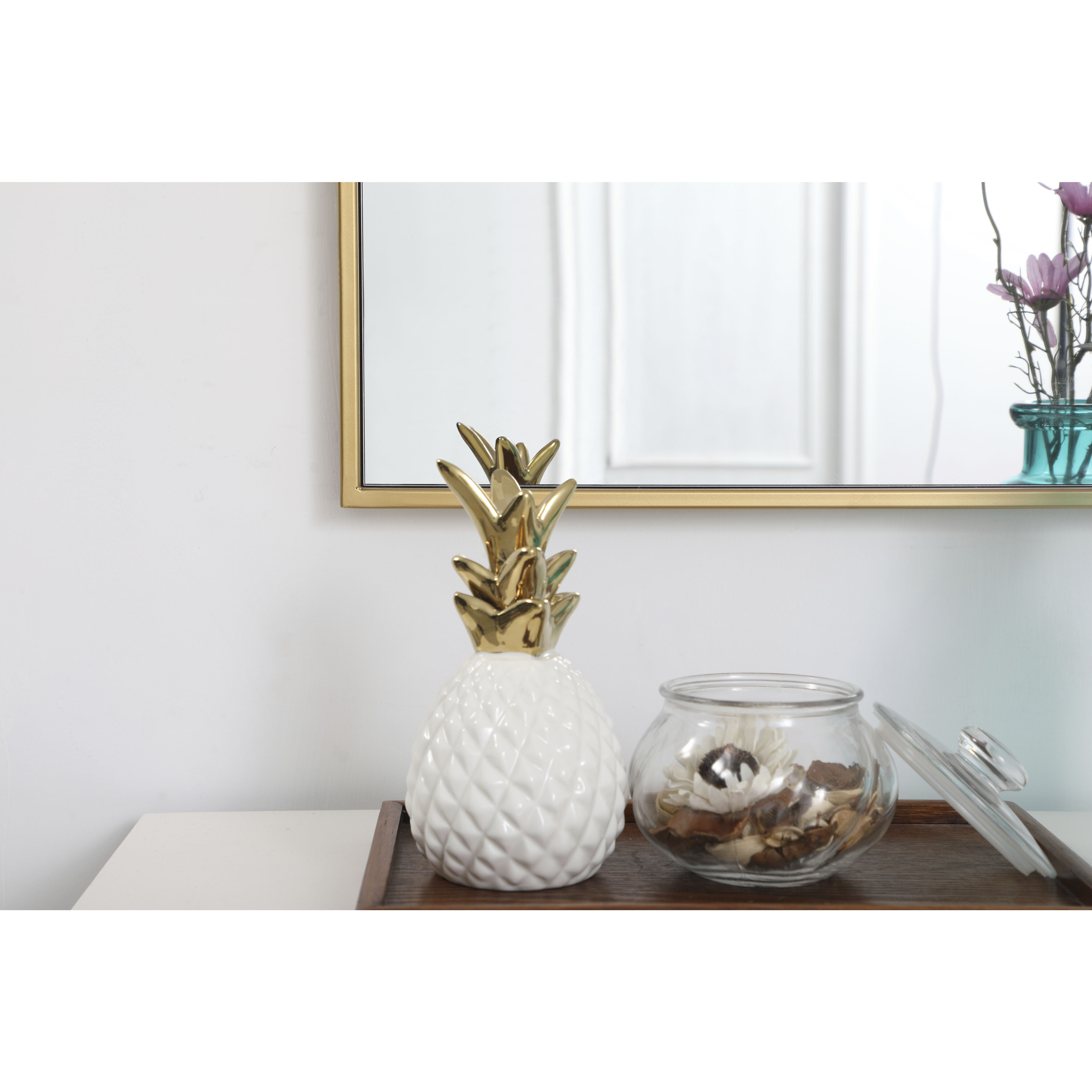 Monet 36 X 20 inch Brass Wall Mirror