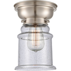 Aditi Small Canton 1 Light 6 inch Antique Brass Flush Mount Ceiling Light in Incandescent, Clear Glass, Aditi