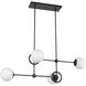 Alora Mood Fiore 4 Light 16.63 inch Matte Black/Glossy Opal Glass Chandelier Ceiling Light