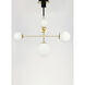 Vesper 5 Light 15 inch Satin Brass and Black Suspension Pendant Ceiling Light
