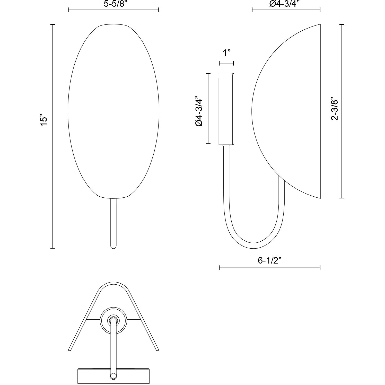 Alora Mood Seno Wall/Vanity Light Wall Light in Matte Black, White Cotton