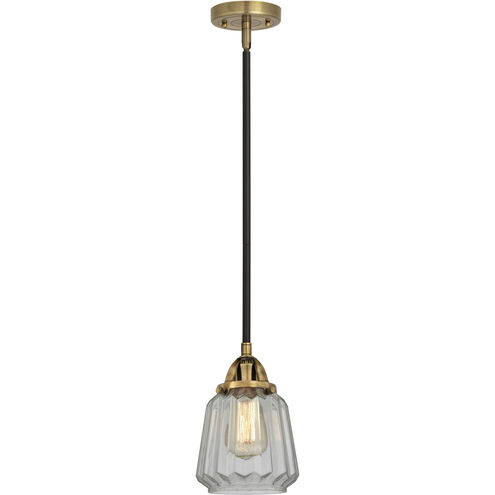 Nouveau 2 Chatham 1 Light 6 inch Black Antique Brass Mini Pendant Ceiling Light in Incandescent, Clear