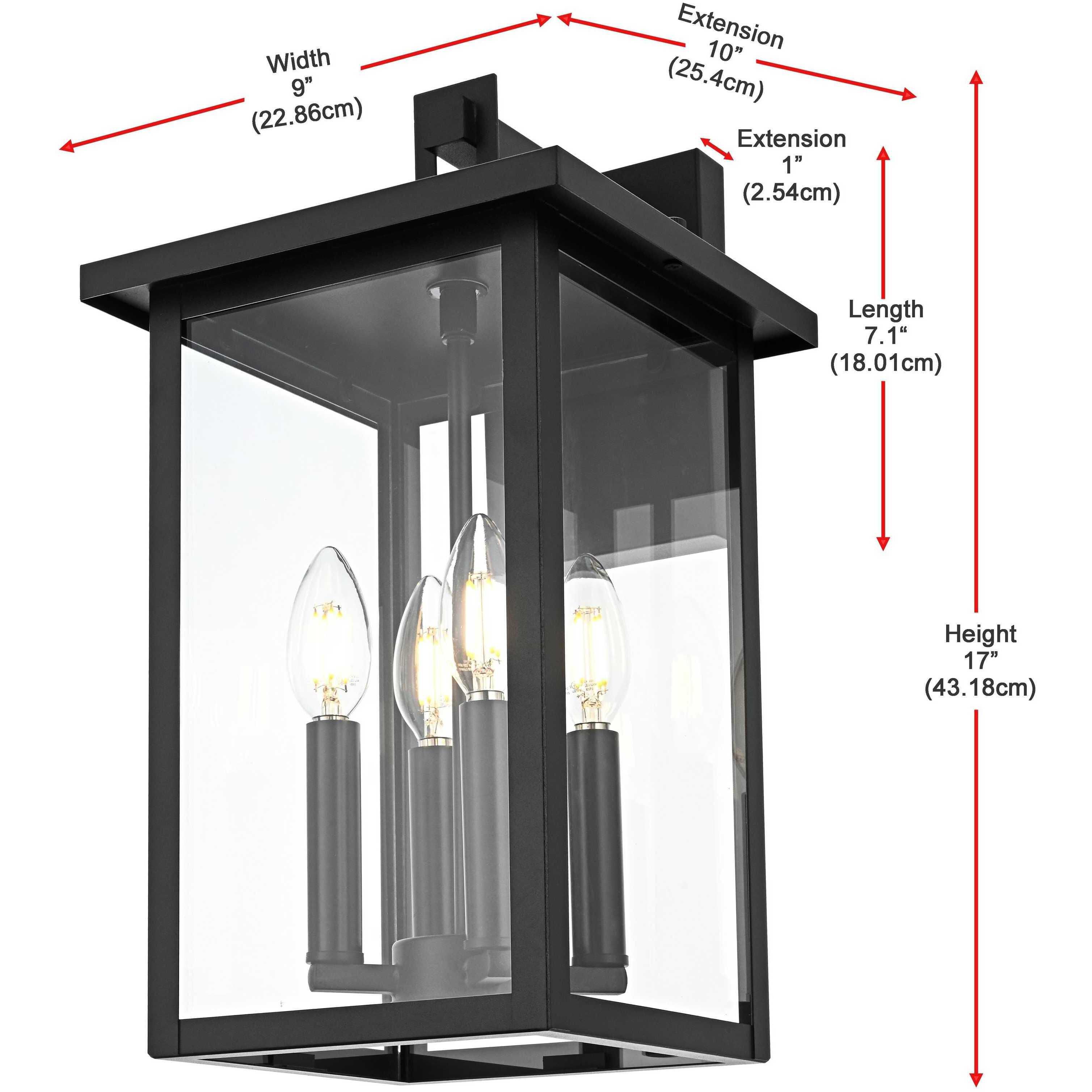 Sheridan 4 Light 17 inch Black Outdoor Wall Sconce