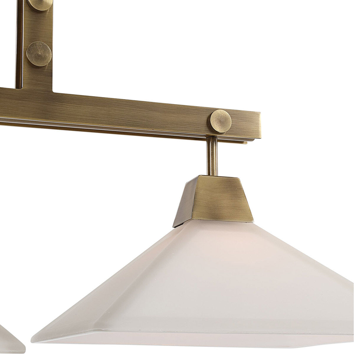 Brookdale 3 Light 44 inch Aged Brass Linear Chandelier Ceiling Light